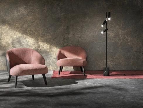 Poltroncina in tessuto imbottito Donder di Samoa