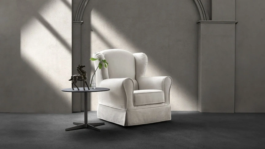 Poltrona classica in tessuto Miss di Samoa