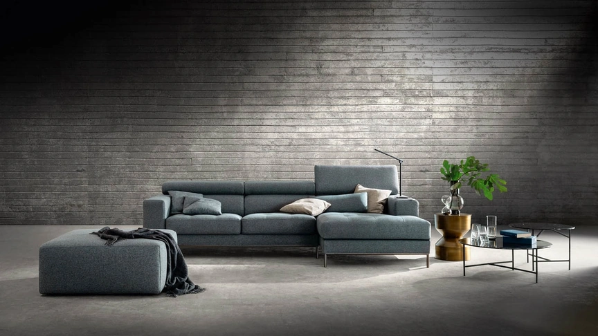 Divano con penisola e sedute estraibili in tessuto Alter Special di Samoa