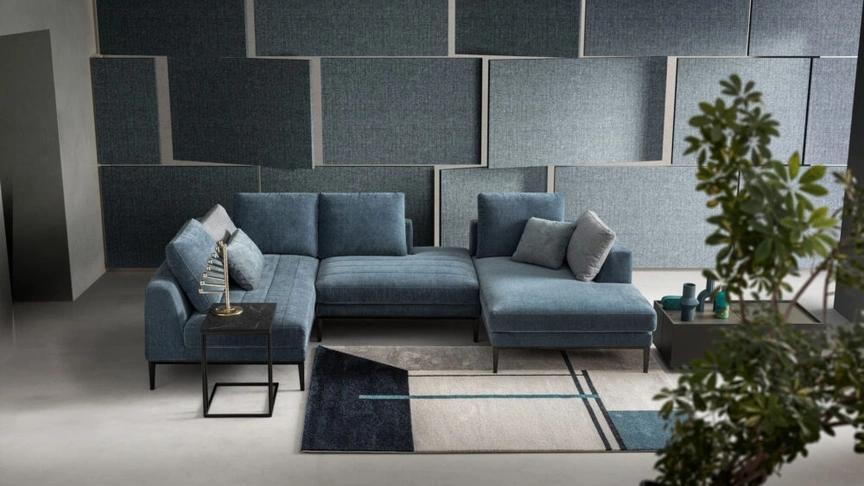 Divano componibile angolare con penisola Ares di Samoa