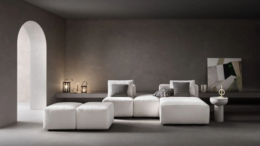 Divano in tessuto imbottito Sassy di Samoa