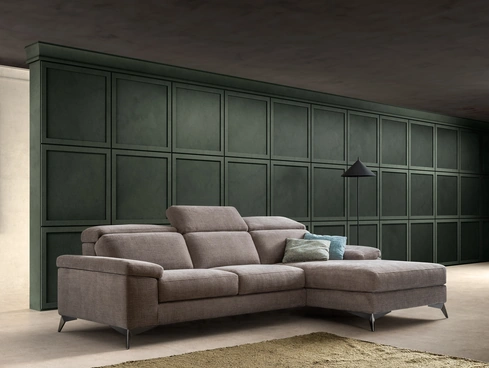 Divano Relax in tessuto con penisola Space Action di Samoa