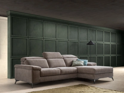 Divano Relax in tessuto con penisola Space Action di Samoa