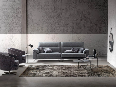 Divano lineare con sedute estraibili e schienali reclinabili Way Special di Samoa