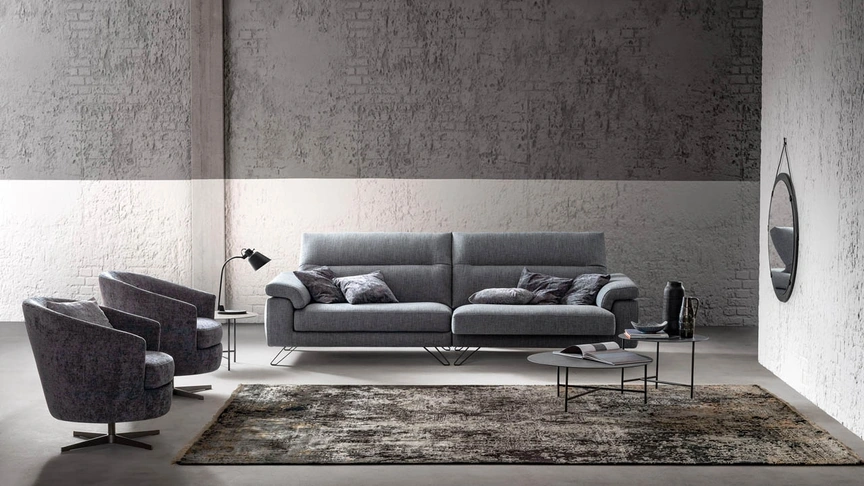 Divano lineare con sedute estraibili e schienali reclinabili Way Special di Samoa