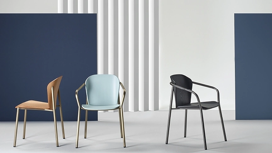 Sedia Finn Metal Wood in legno e metallo di Scab Design
