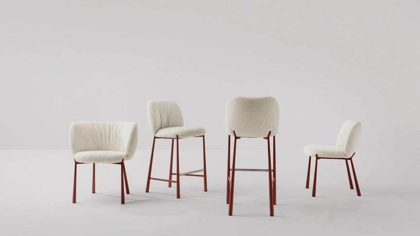 Sgabello imbottito Mys di Midj