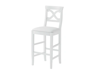 Sgabello Victory in faggio laccato opaco con seduta in ecopelle imbottita di Veneta Cucine