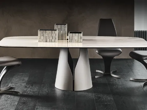 Tavolo con piano in ceramica Giano Keramik di Cattelan Italia