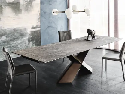 Tavolo allungabile con piano in ceramica Tyron Keramik Drive di Cattelan Italia