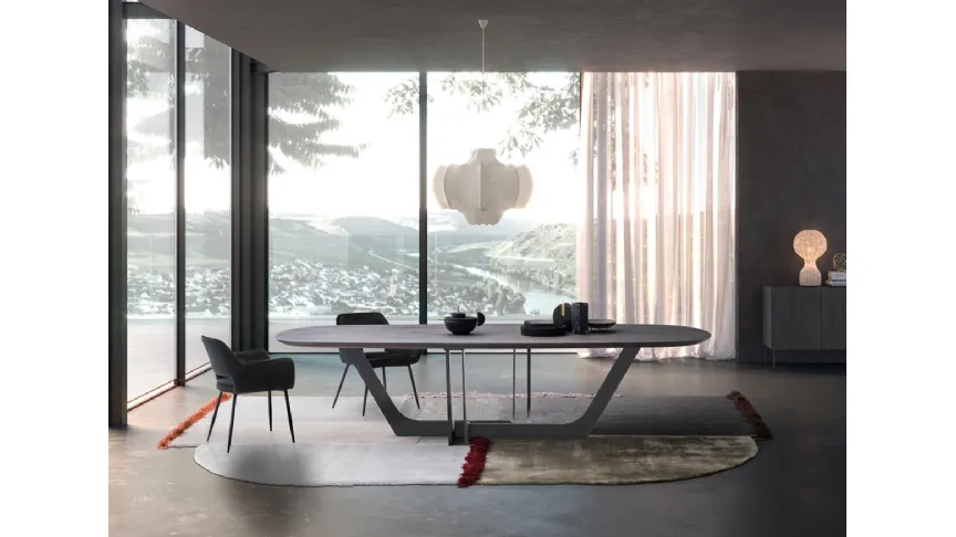 Tavolo Cosmopolitan con piano e base in Rovere massello di Devina Nais