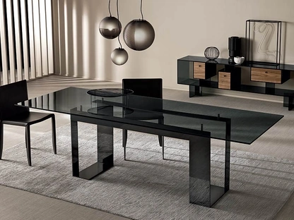 Tavolo rettangolare in vetro Miles di Tonelli