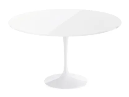 Tavolo rotondo Tango con piano in vetro temperato e base in alluminio verniciato di Veneta Cucine