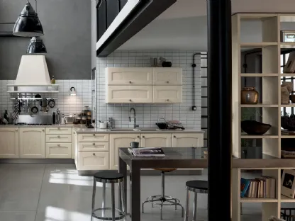 Cucina Classica angolare Villa d'Este in legno laccato Avorio di Veneta Cucine