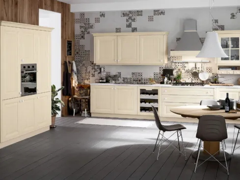 Cucina Classica ad angolo Pavese 03 in Frassino laccato di Veneta Cucine