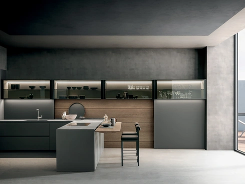 Cucina Design con penisola Light di Modulnova