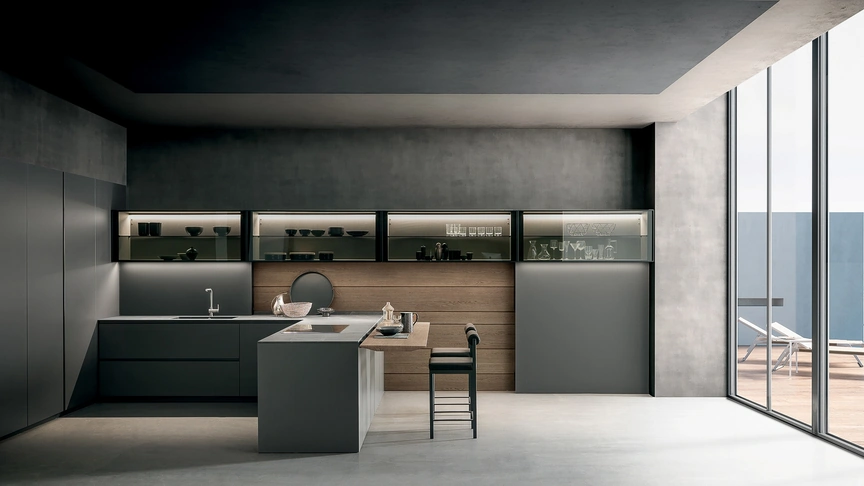 Cucina Design con penisola Light di Modulnova