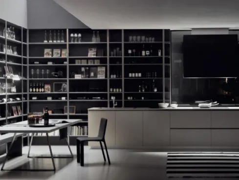 Cucina Design con isola MH6 in resina Grigio di Modulnova