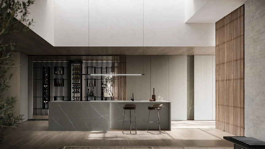 Cucina Design in pietra Blade Lab di Modulnova