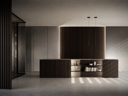 Cucina Design con isola Skill Legno di Modulnova