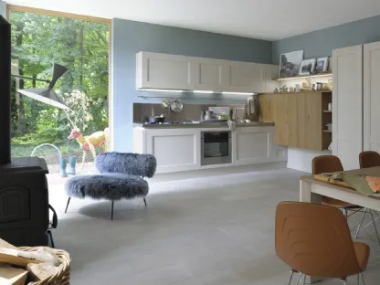 Cucina Moderna Dialogo Shellsystem in Rovere Bianco e Ambrato di Veneta Cucine
