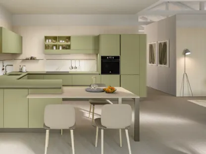 Cucina Moderna con penisola Start Time J 01 di Veneta Cucine