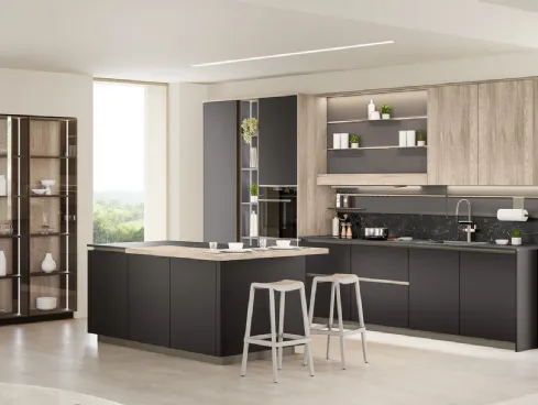 Cucina Moderna con isola Start Time J 02 di Veneta Cucine