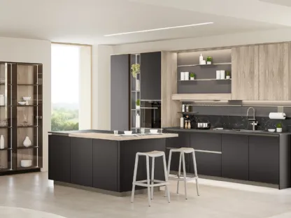 Cucina Moderna con isola Start Time J 02 di Veneta Cucine