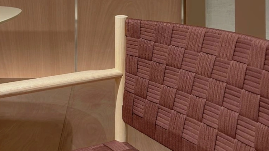 Sedia Griante in filato di polipropilene e teak di Pedrali