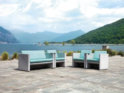 Poltroncine e divano modulari in plastica Outdoor Sunset di Pedrali